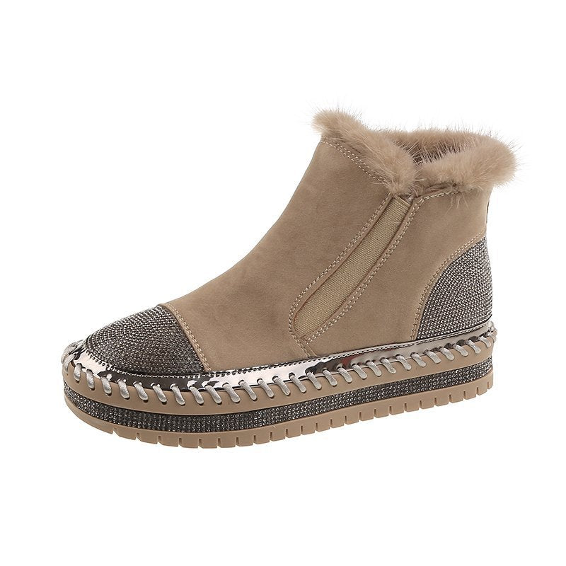 Rhinestone Ankle Boots Women Platform Shoes Fashion Boot Women DealSniper.net
