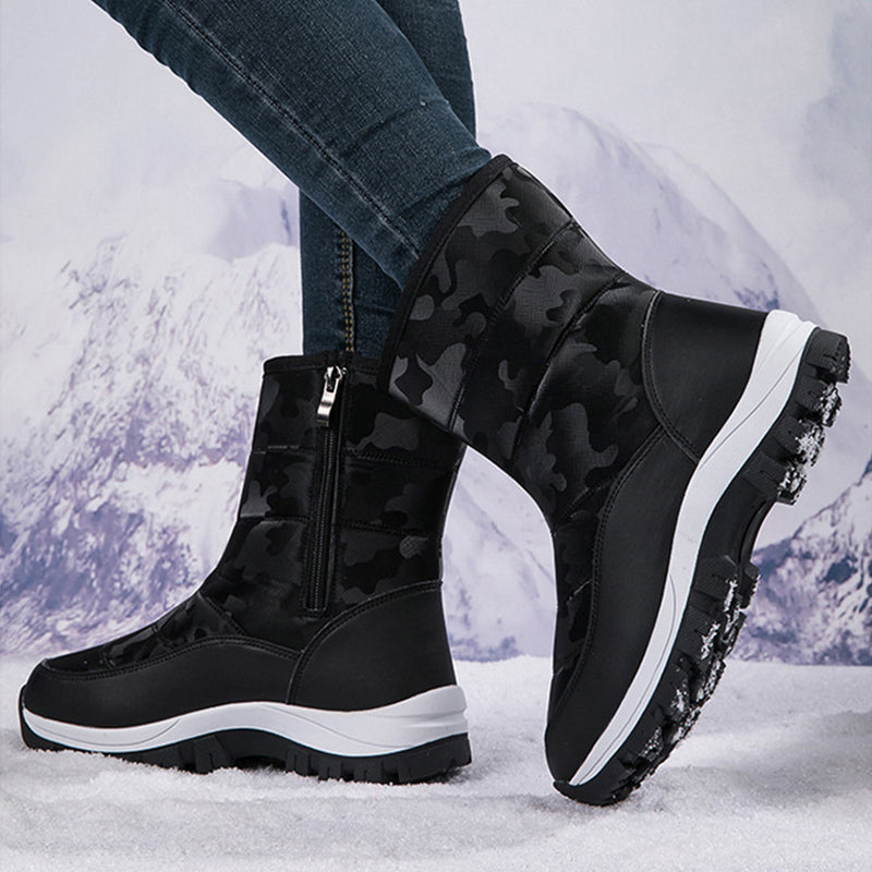 Winter Snow Boots For Women Outdoor Thickened High-top Plus Velvet Shoes Fashion Platform Ankle Boots Keep Warm Plush Shoes Women DealSniper.net