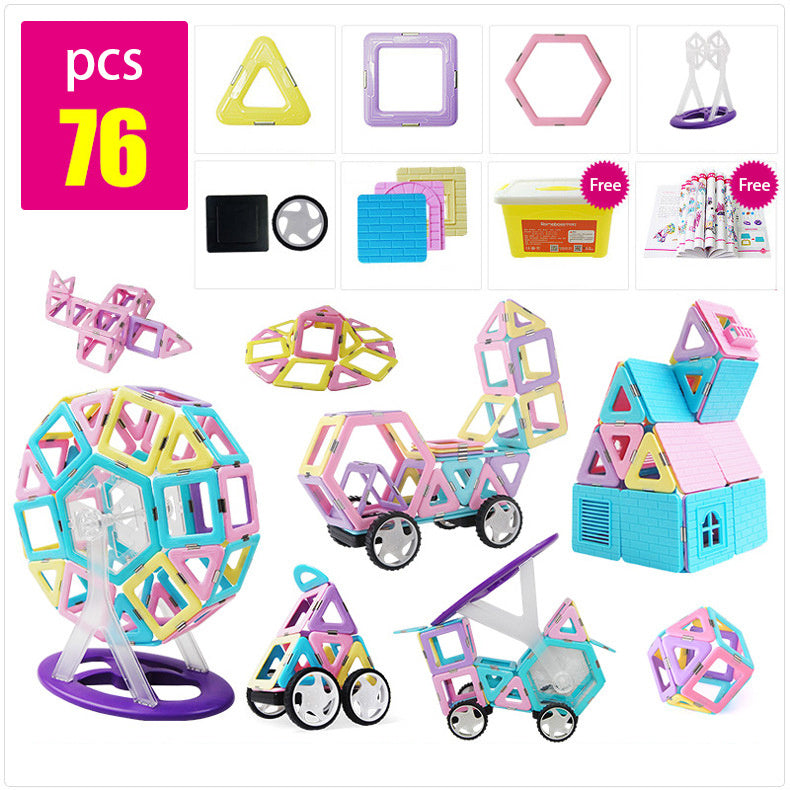 Magnetic Building Blocks Educational Toy Set Kids DealSniper.net B