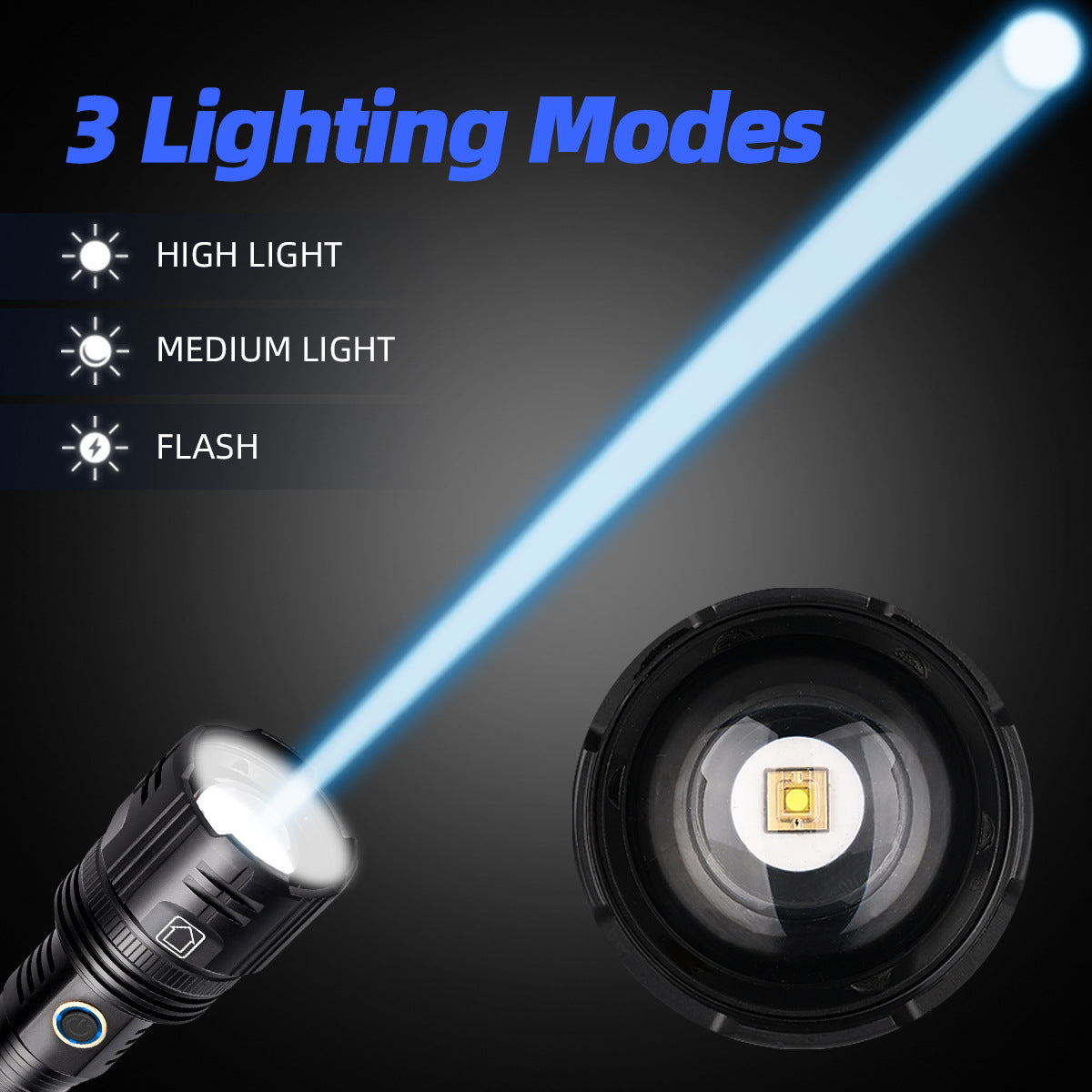 White Laser Spotlight Cave Exploration Adjustable Focal Length Flashlight Electronics DealSniper.net