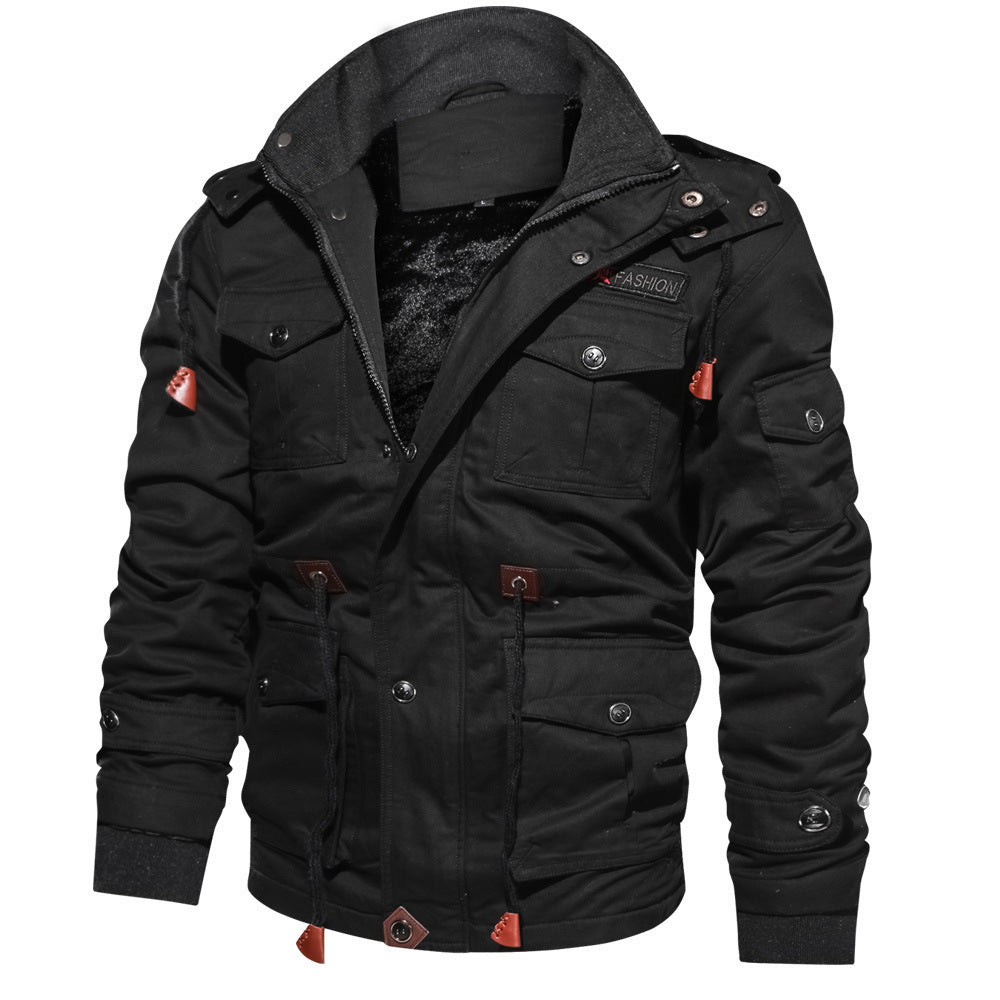 Mountainskin Men's Winter Fleece Jackets Warm Hooded Coat Thermal Thick Outerwear Male Military Jacket Mens Brand Clothing Men DealSniper.net Black 3XL