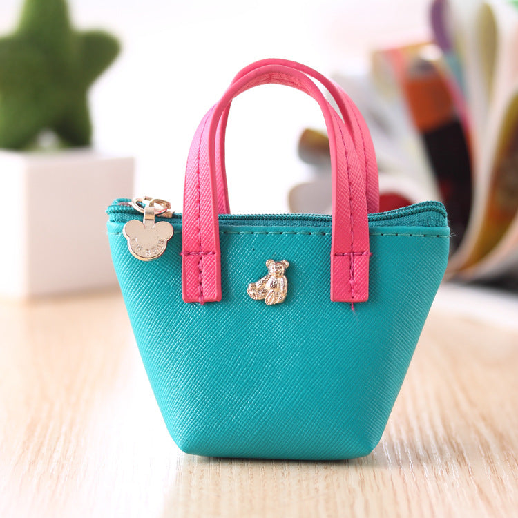Factory Direct Korean Zero Purse Hand Leather Bag Candy Color Lovely Zero Purse Kids DealSniper.net Bule