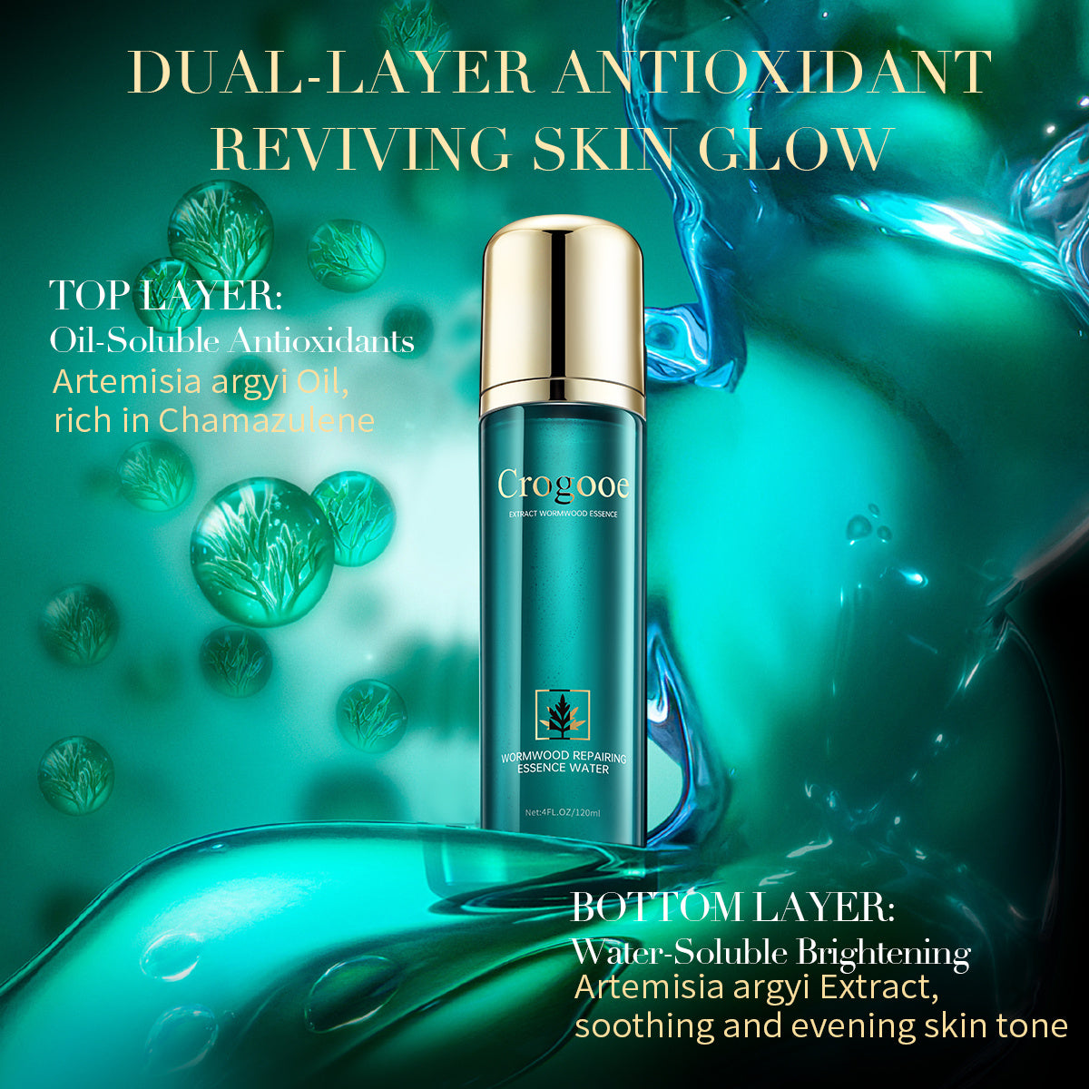 Crogooe Herbal Toner 99 Wormwood Extract Antioxidant Beauty DealSniper.net