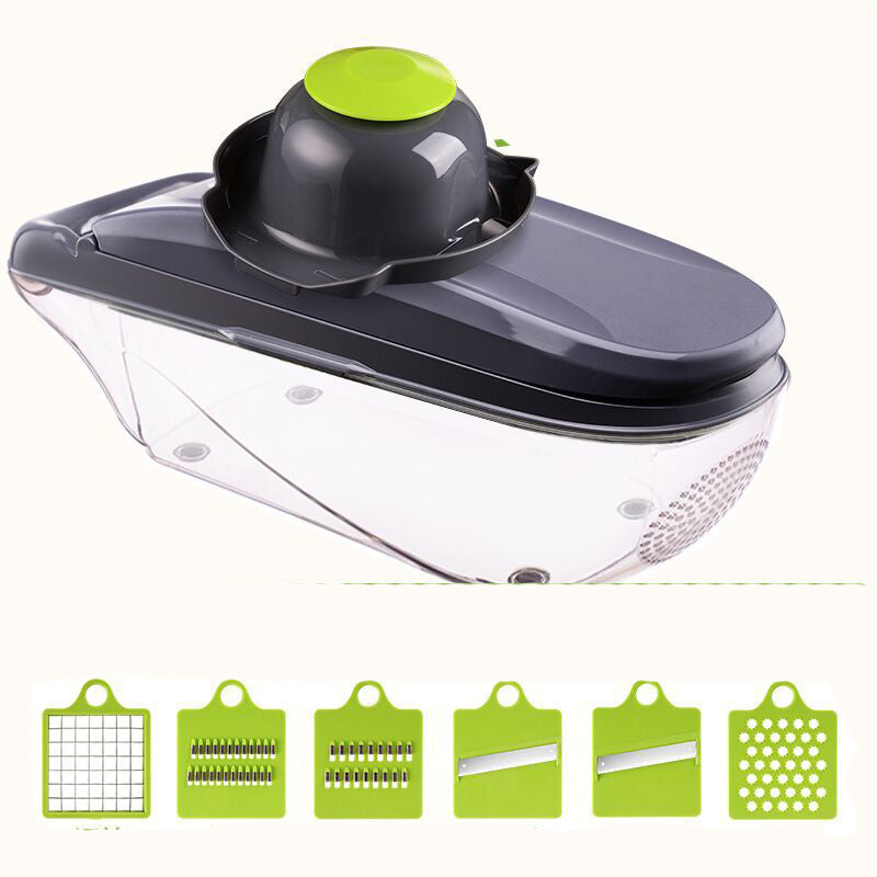 Multi-function Kitchen Vegetable Cutter Kitchen DealSniper.net Grey 6 blades