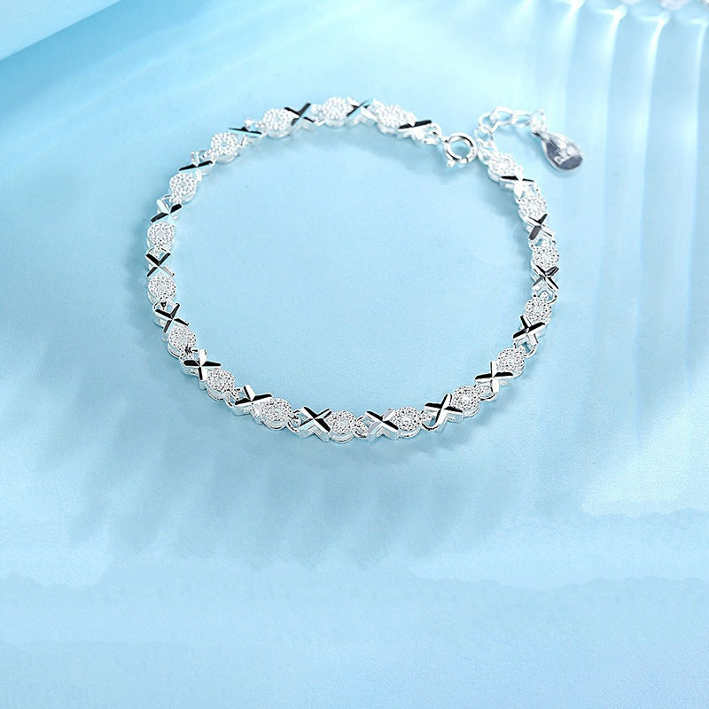 Sterling Silver Bracelet Female Wedding Accessories Ladies Fashion Zircon Geometric Bracelet Jewelry DealSniper.net