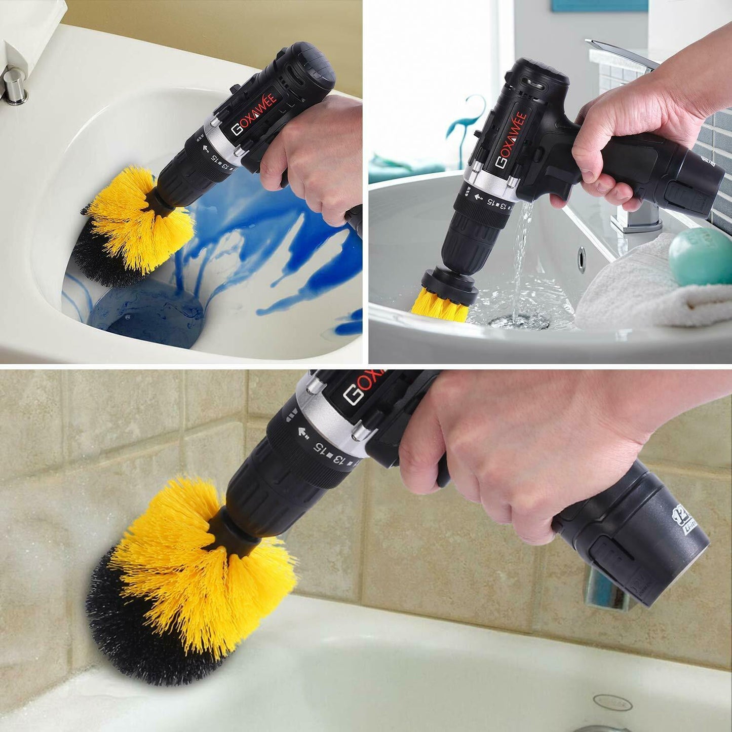 Drill Brush Set Power Scrubber Brushes for Car Wash Vehicle DealSniper.net
