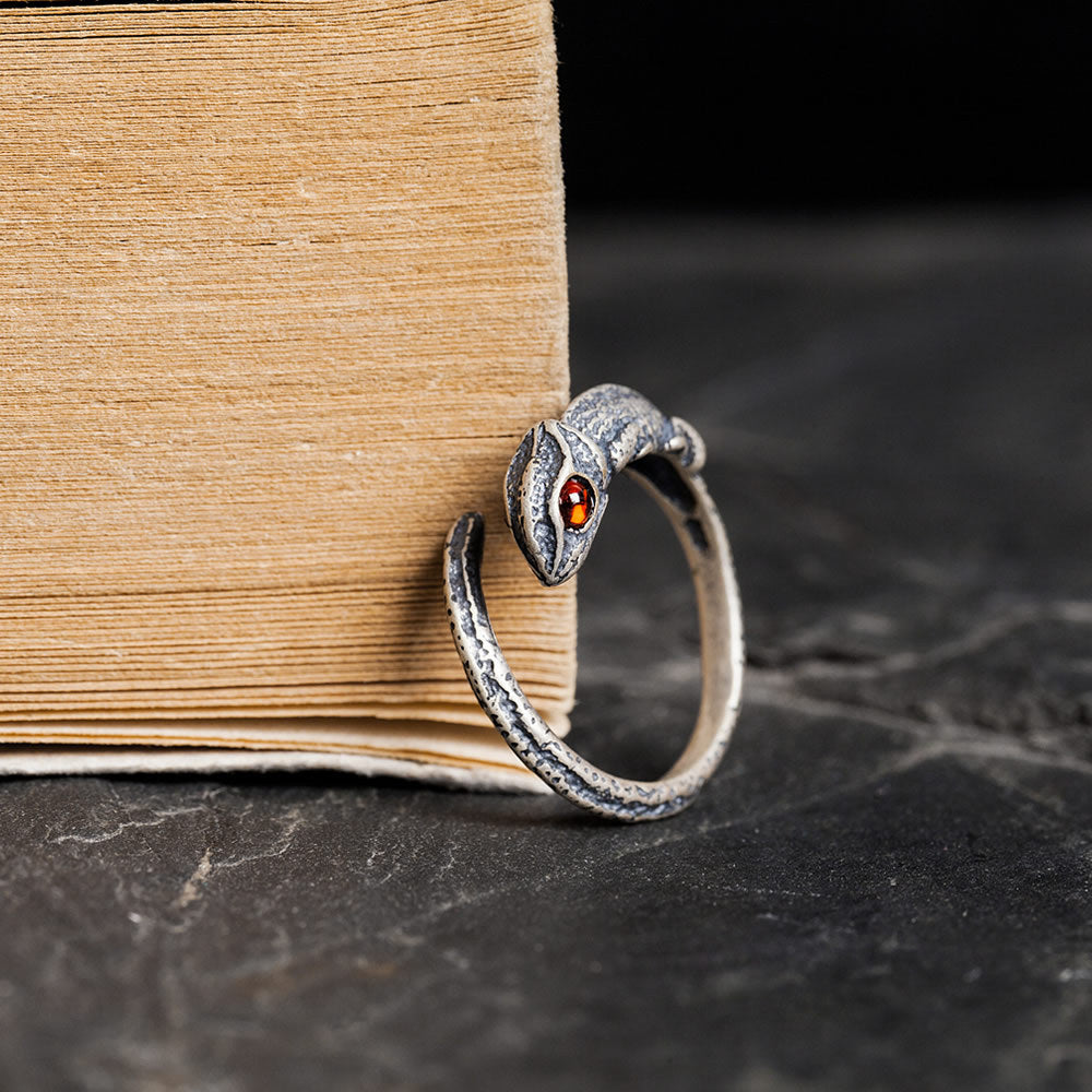 Sterling silver chameleon ring lizard opening Jewelry DealSniper.net