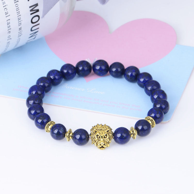 Natural Stone Owl Head Yoga Bracelet Jewelry DealSniper.net 8 Lion