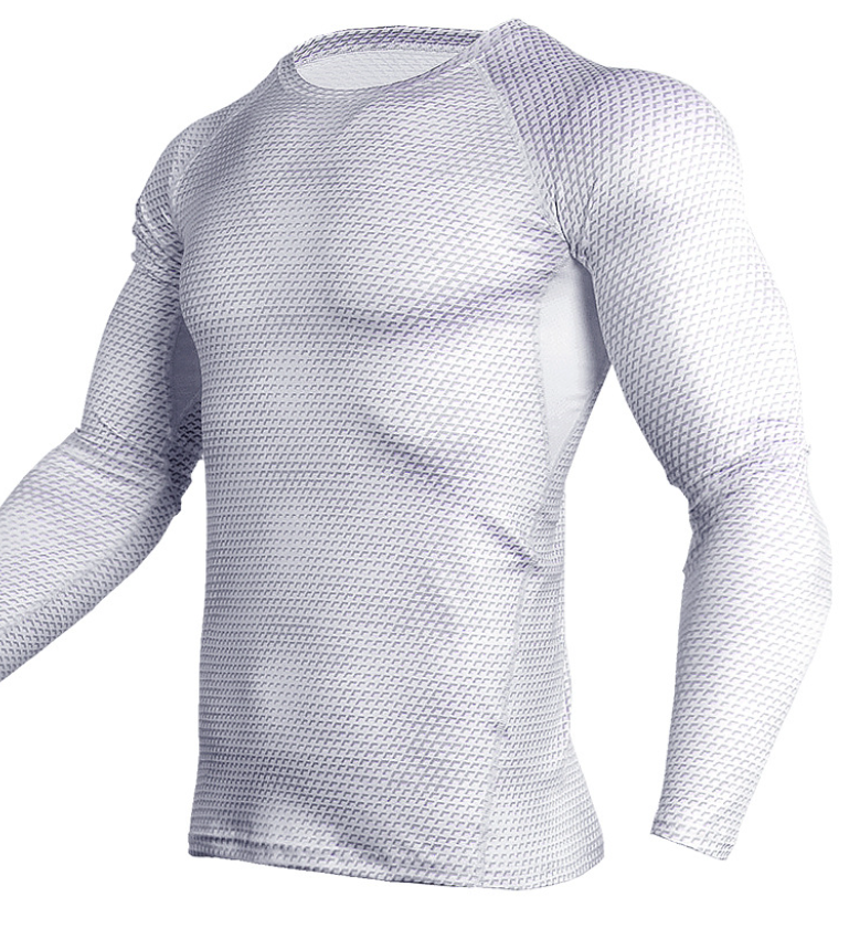 Compression Shirt Men Gym Running Shirt Quick Dry Breathable Fitness Sport Shirt Sportswear Training Sport Tight Rashguard Male Men DealSniper.net 3XL~white