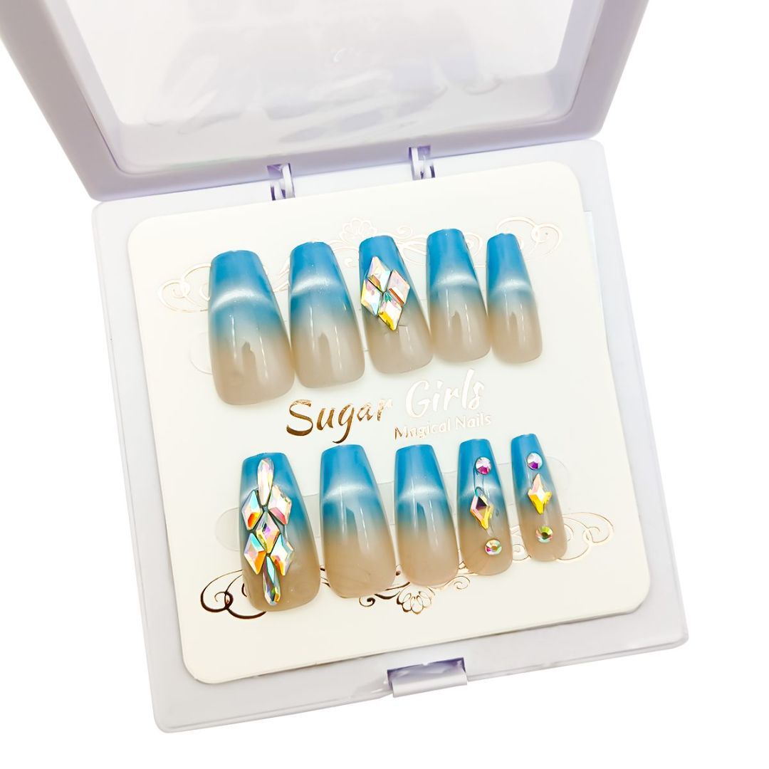 Set With Diamonds, Blue, Nail Plates, Blue Beauty DealSniper.net