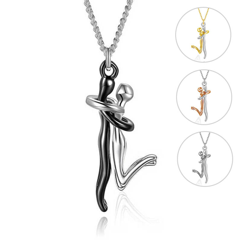 18K Love Hug Necklace Couple Anniversary Valentine's Day Gift Jewelry DealSniper.net