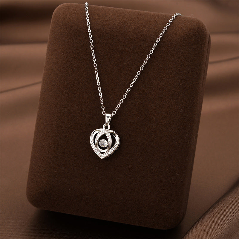 Fashion Dancing Love Necklace With Rhinestones Personality Jewelry DealSniper.net