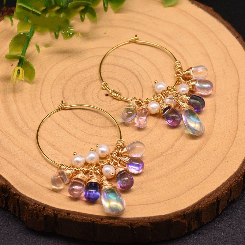 Pearl Czech crystal earrings Deals DealSniper.net