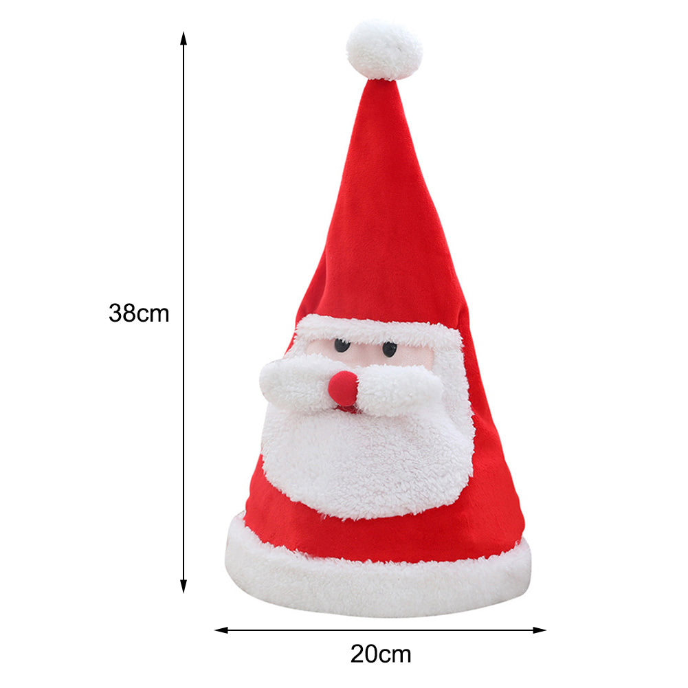 Electric Christmas Hat Santa Hat with Light Sing Holidays DealSniper.net
