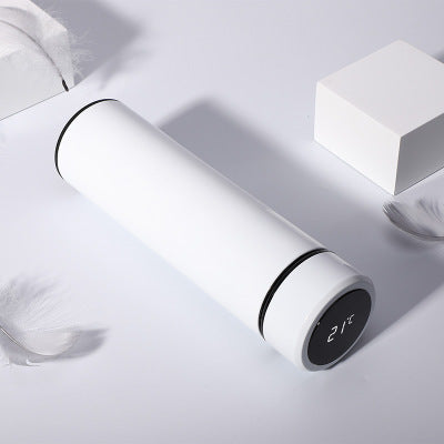 Stainless steel vacuum flask LED touch display temperature Sports DealSniper.net white 500ml