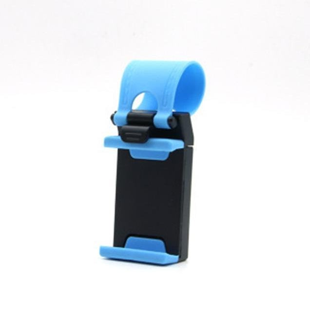 Car Steering Wheel Phone Clip Mount Holder Vehicle DealSniper.net blue