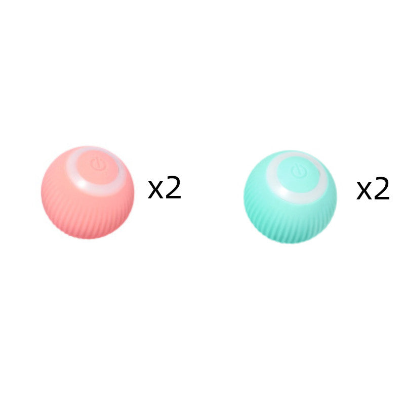 Cat Gravity Intelligent Rolling Ball Tease Toy Pet Automatic Rotating Ball Pets DealSniper.net 4pcs set English packaging USB