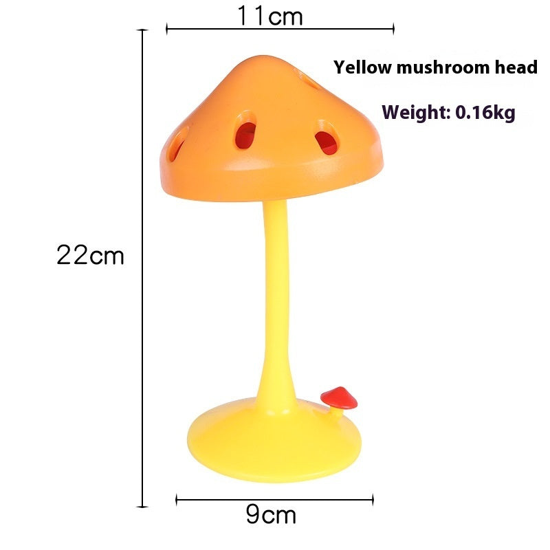 Pet Cat Bite Rotating Mushroom Relieving Stuffy Toy Pets dealsniper-net Yellow