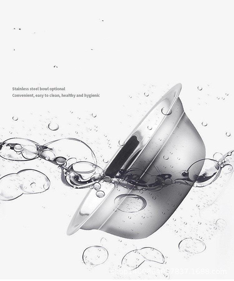 Automatic Cat Dog Water Dispenser with Bowl Nonelectric Pets DealSniper.net Stainless steel bowl