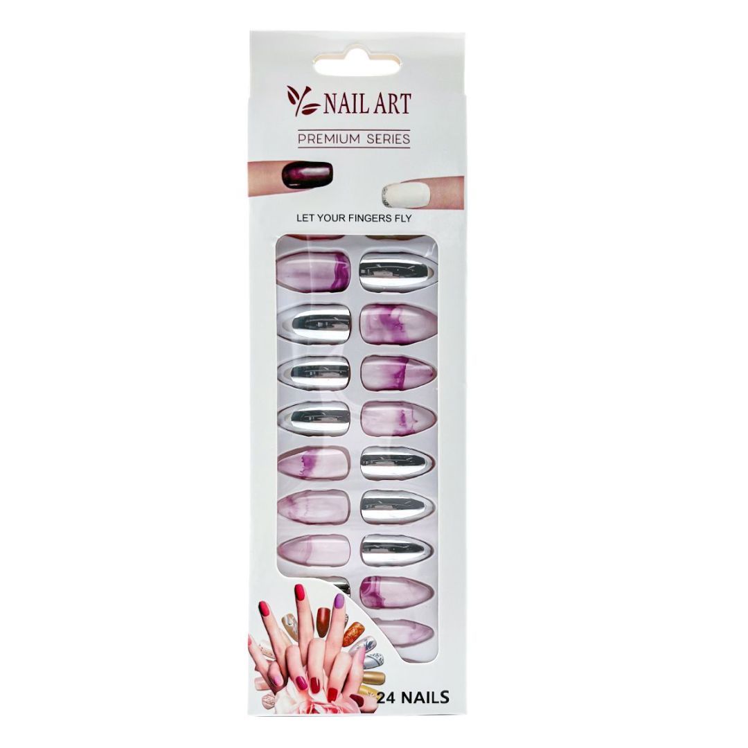 L-1 Plating Printing Nail 24 Pieces Beauty DealSniper.net Pink2