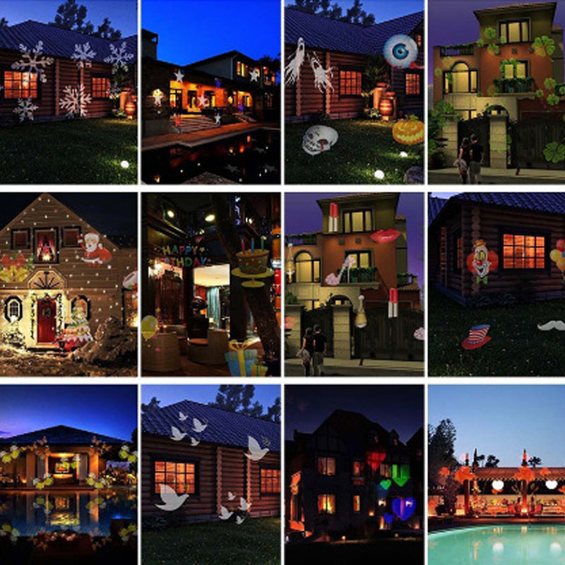 Christmas Snowflake Projection Lawn Light Outdoor Holidays DealSniper.net