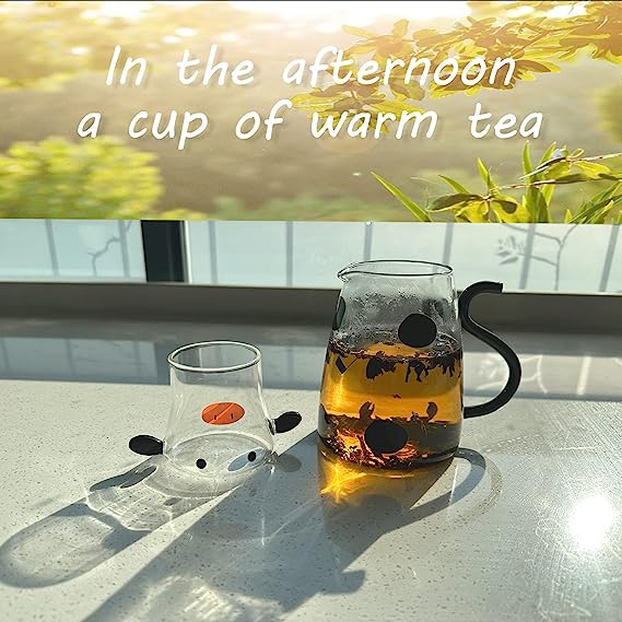 Cow Carafe Pitcher Cow Water Pitcher With Cup Bedside Water Carafe Kitchen DealSniper.net