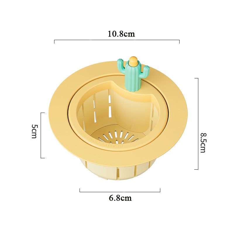 Cactus Sink Drain Strainer Press Automatic Dumping Basket House Gym From House Yellow widened gasket
