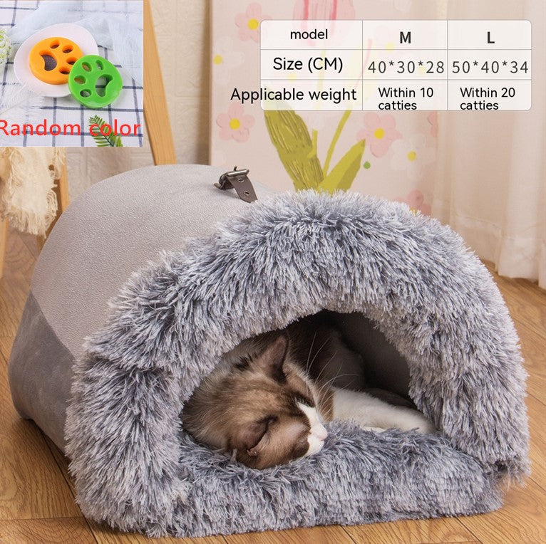 New Splice Portable Pet Nest Portable Autumn And Winter Warm Pets DealSniper.net Grey with stickers L