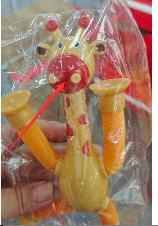 Giraffe Tubes Sensory Toys Novelty Spring Fidget Toy Kids DealSniper.net Yellow With lights