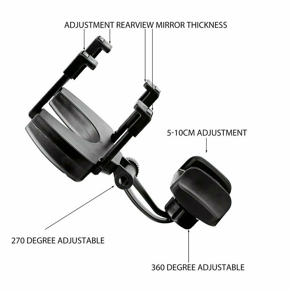 Universal Car Rear View Mirror Mount Stand GPS Cell Phone Holder 360 Rotation Phones DealSniper.net