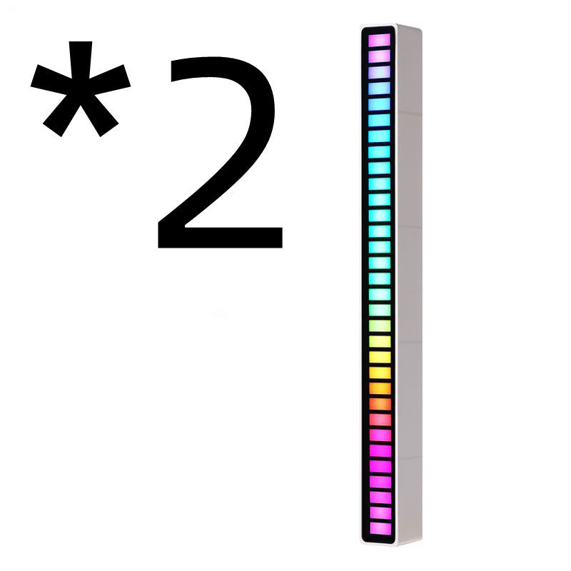 RGB Voice-activated Music Rhythm Pickup Light Home Decor DealSniper.net 2pcs White Charging USB