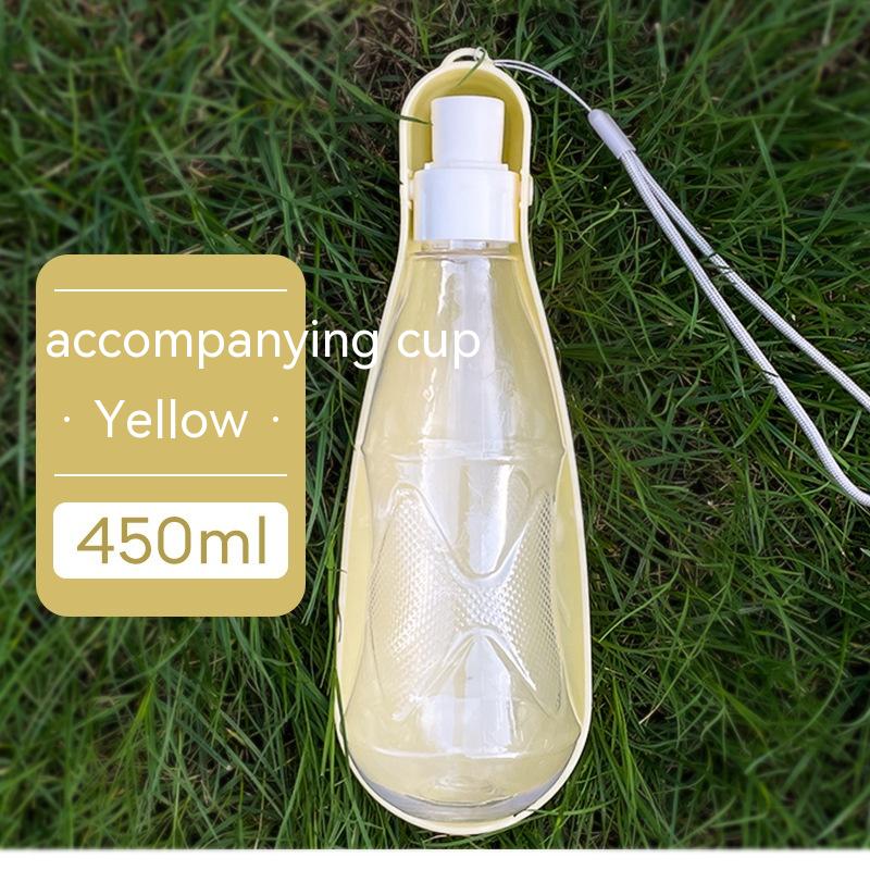 Water Cup Outdoor Portable Folding Dog Water Bottle Pets DealSniper.net Yellow 450ml