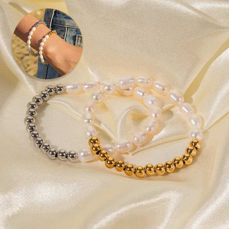 Margaux Freshwater Pearl Bracelet Trendy Stainless Steel Jewelry DealSniper.net