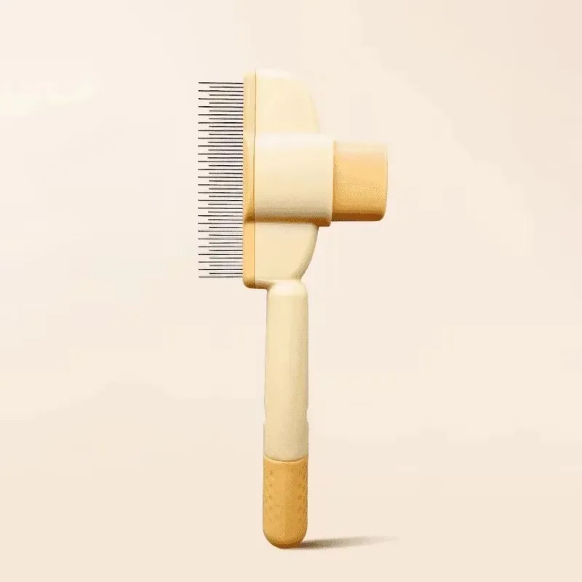 Pet Grooming Brush One-Click Hair Removal Gentle On Skin Pet Pets DealSniper.net Yellow