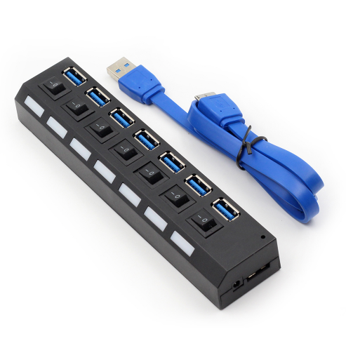 7PORT USB3.0 EXTERNAL HUB HIGH SPEED WITH POWER ADAPTER Electronic dealsniper-net