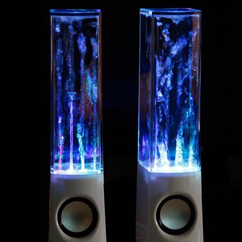 Wireless Dancing Water Speaker LED Light Fountain Speaker Home Party Electronics DealSniper.net White