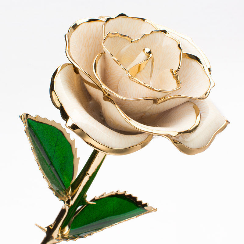 24K Gold-plated Rose Flower With A Gift Box Valentine's Day Gift Holidays DealSniper.net White