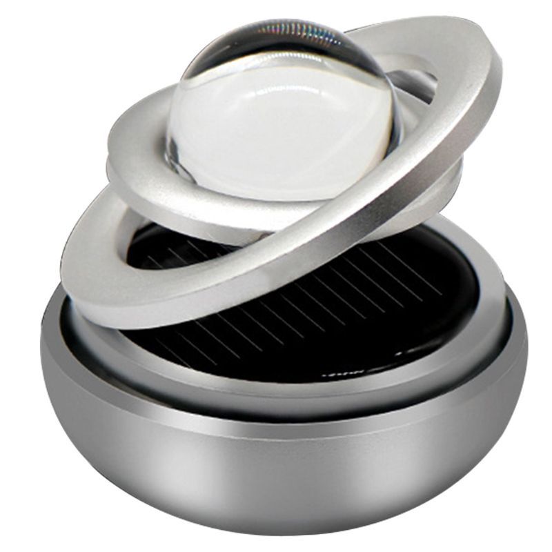 Solar Interstellar Double-ring Rotating Suspended Aromatherapy Vehicle DealSniper.net Silver
