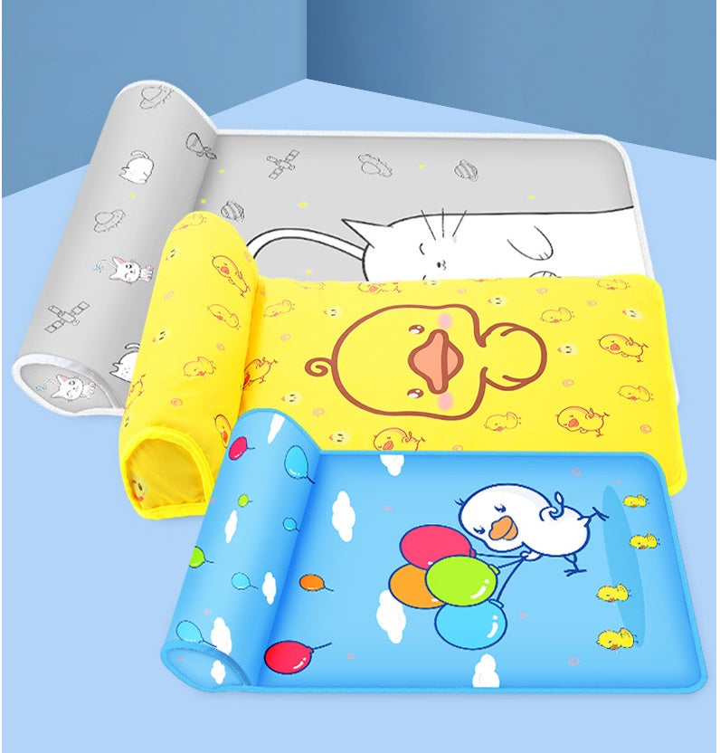 Summer Cooling Dog Mat With Pillow For Dog Cat Breathable Ice Pad Pets DealSniper.net