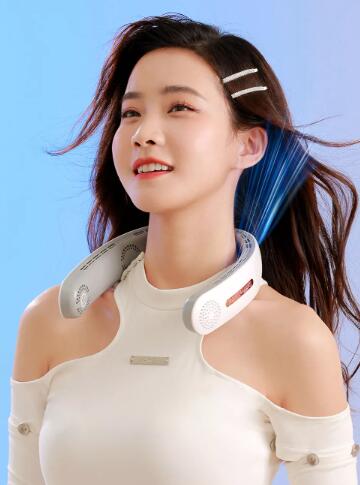 Lazy Mute Outdoor Sports USB Folding Leafless Hanging Neck Electric Fan Deals DealSniper.net