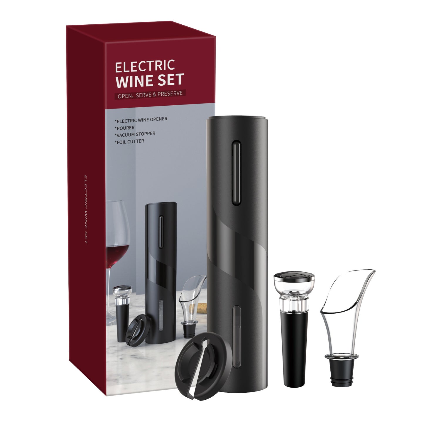 Rechargeable electric wine opener Kitchen DealSniper.net Black