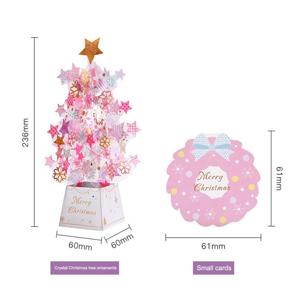 Christmas Tree Pop-Up Card 3D Card Christmas Greeting Card Holidays dealsniper-net Pink