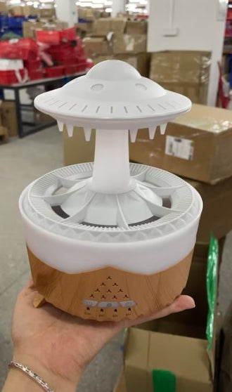 New UFO Raindrop Humidifier Water Drop Air Humidifier House DealSniper.net Wood grain EU