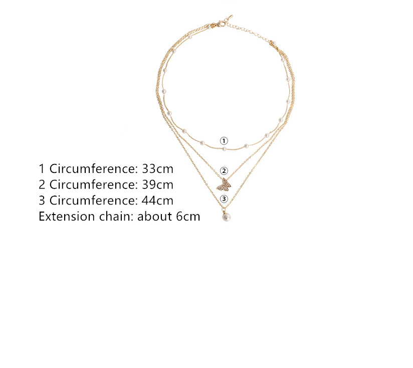 Multilayer Pearl Butterfly Necklace Jewelry DealSniper.net