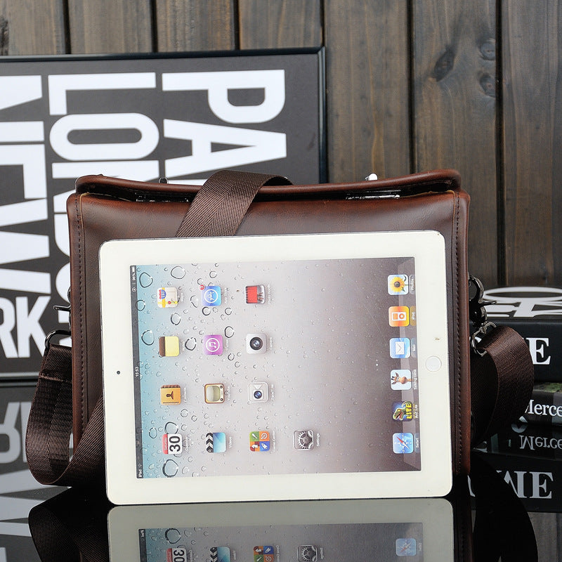 The original Crazy Horse male bag wholesale Mens retro single shoulder bag double twist lock bag design trends Men DealSniper.net