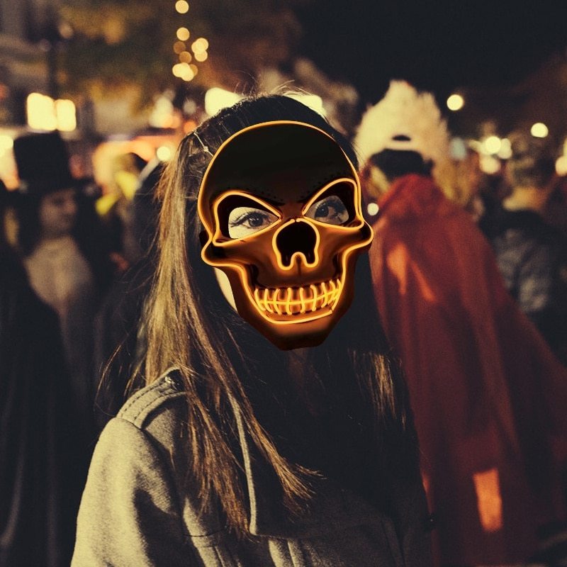 Skull LED Glowing Halloween Mask Holidays DealSniper.net