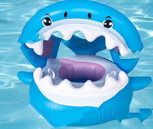 Inflatable Swimming Ring For Kids With Awning Shark Seat Outdoor DealSniper.net