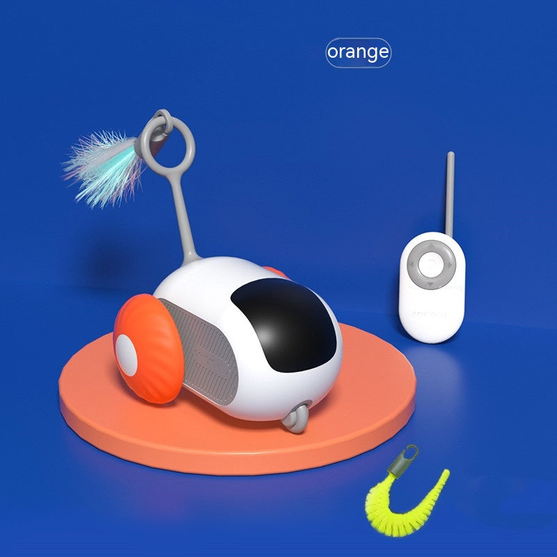 Remote Control Interactive Cat Car Toy USB Charging Pets DealSniper.net Orange Running Car USB