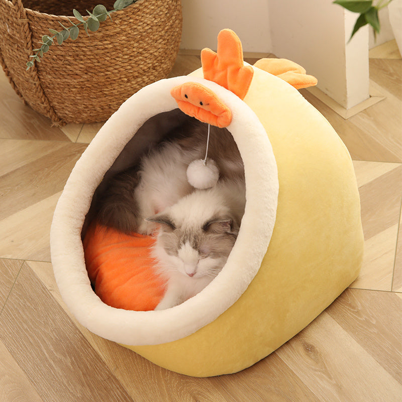 Cat litter four seasons universal cat house villa home Pets DealSniper.net Yellow Ordinary L