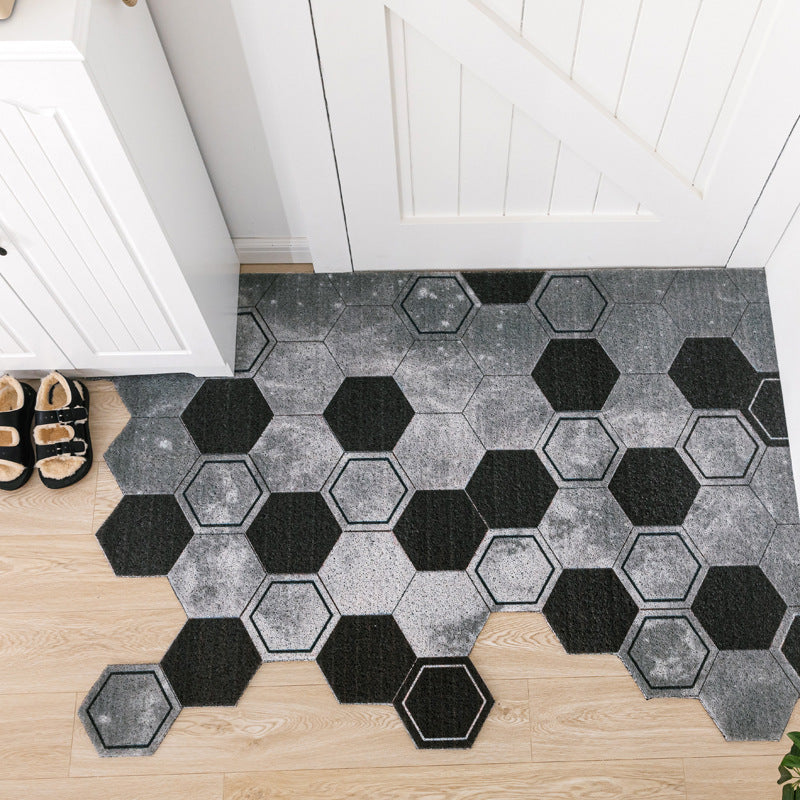 Non-slip Washable Hexagon Printed Custom Cut Doormat Carpet House DealSniper.net H 40x120cm